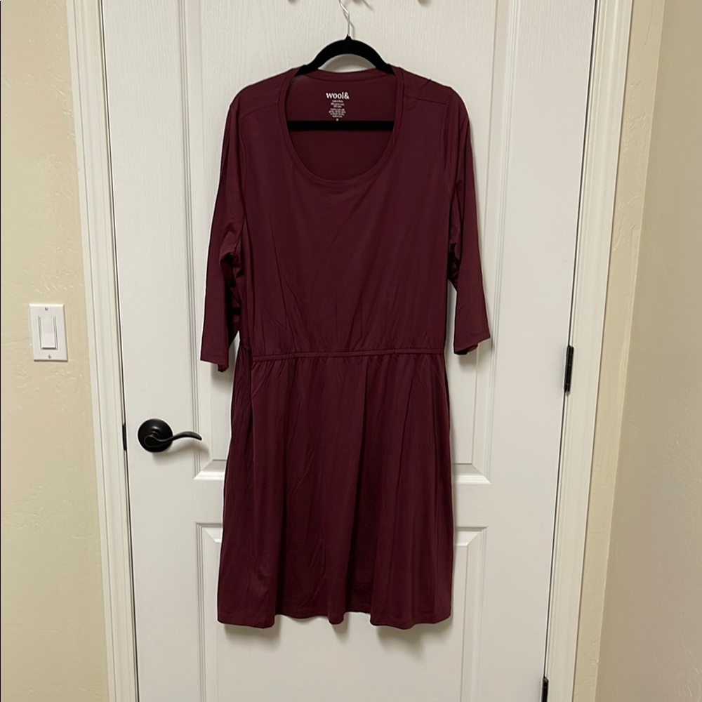 Women's Burgundy Dress Fiona fit & flare dress by Wool&